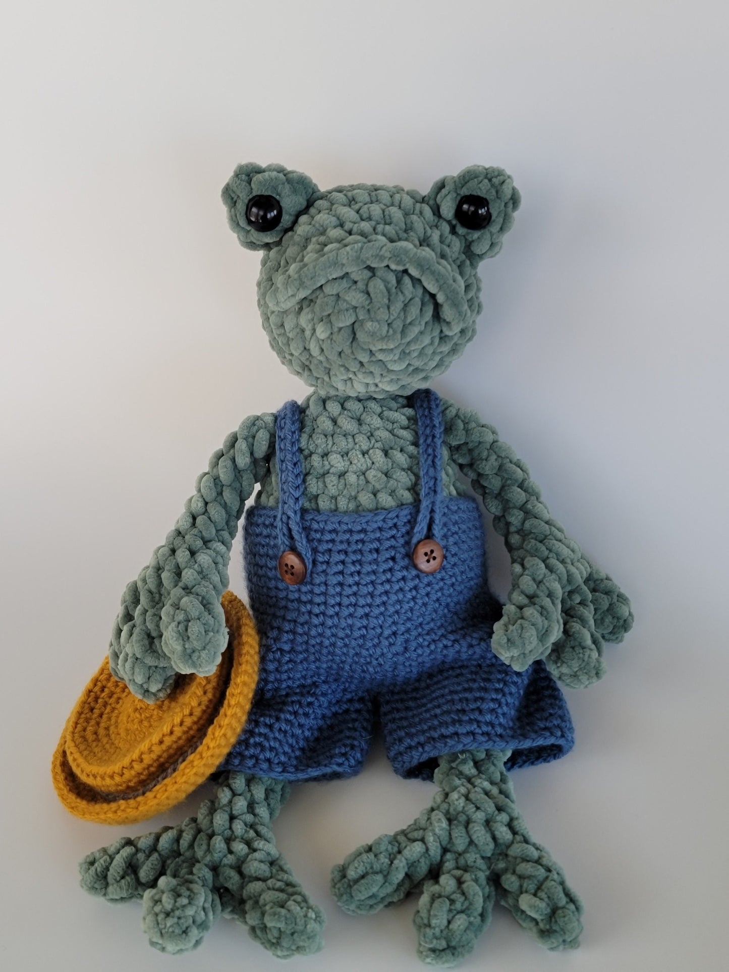 LOW SEW - Herbert the Frog Crochet Pattern – Doll with Overalls (PDF Pattern)
