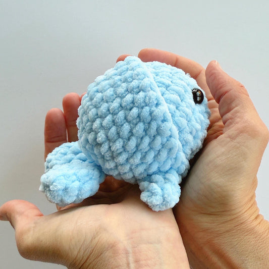 NO SEW - Mini Stress Ball Buddies Whale Crochet Pattern – Ocean Fidget Toy (PDF Pattern)