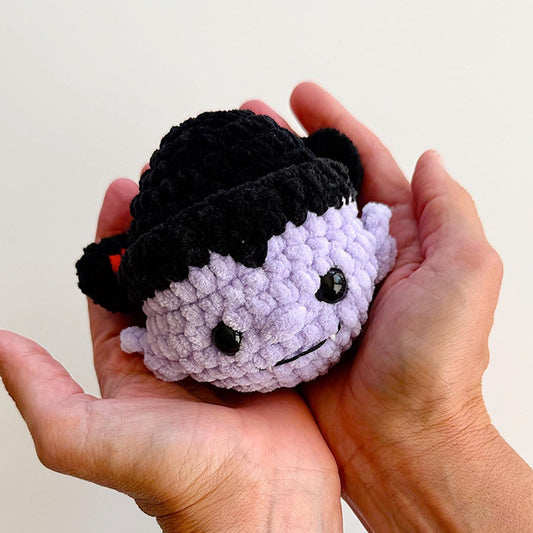 Mini Stress Ball Buddies Vampire Crochet Pattern – No Sew Halloween (PDF Pattern)