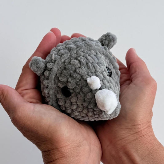 NO SEW - Mini Stress Ball Buddies Rhino Crochet Pattern (PDF Pattern)